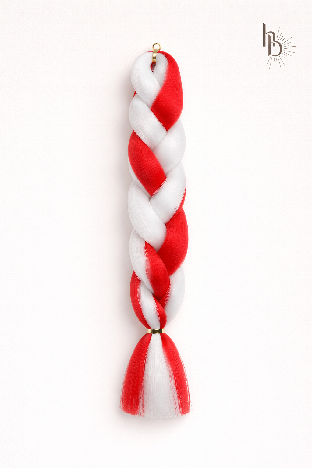 Premium invlecht haar rood - wit | De haarboetiek