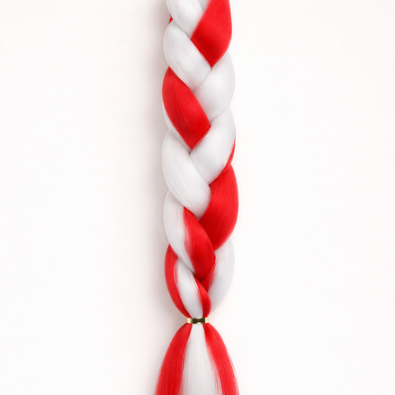 Premium invlecht haar rood-wit - De HaarBoetiek