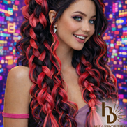 Invlecht Haar Rood 60cm – foto 2 - De HaarBoetiek