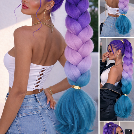 Invlecht haar mermaid paars ombre bundel deal - De HaarBoetiek