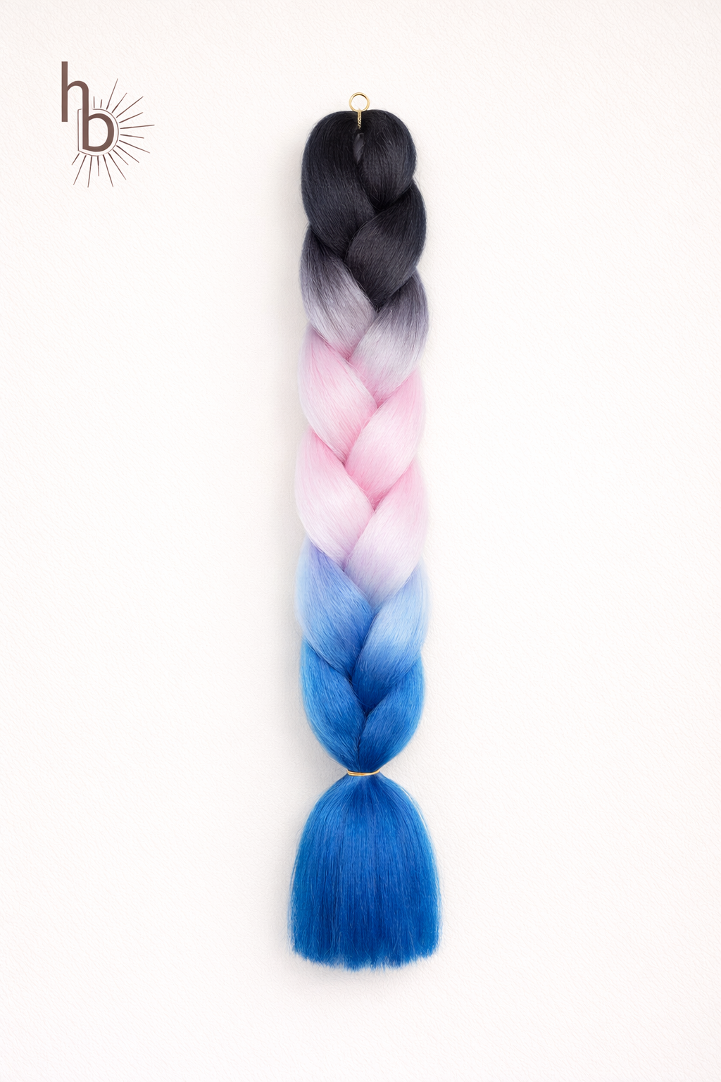 Premium invlecht haar zwart - roze - blauw | De haarboetiek