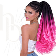 Invlecht haar ombre zwart-roze bundel deal - De HaarBoetiek