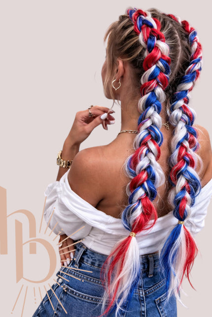 Koningsdag invlecht haar rood - wit blauw 