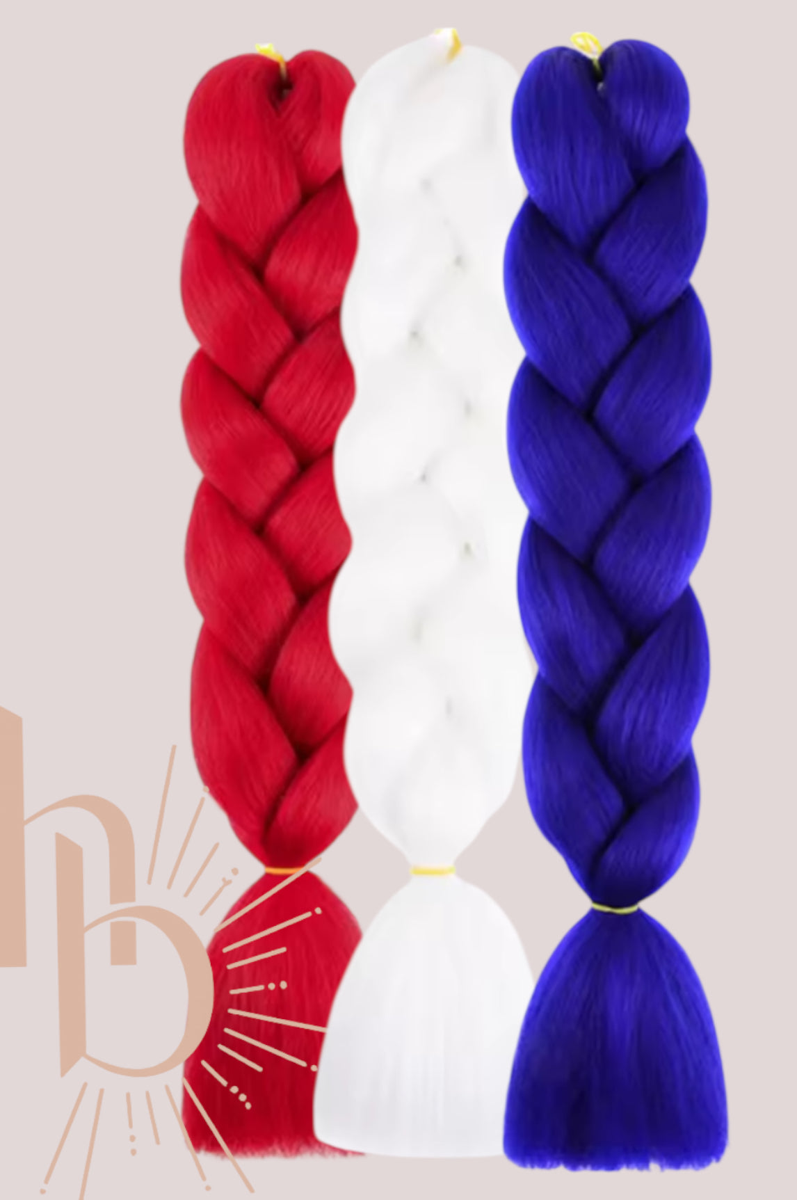Koningsdag bundel invlecht haar rood wit blauw – foto 4 - De HaarBoetiek