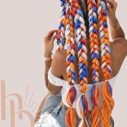 Premium Koningsdag bundel invlecht haar rood - wit - blauw - oranje | De haarboetiek
