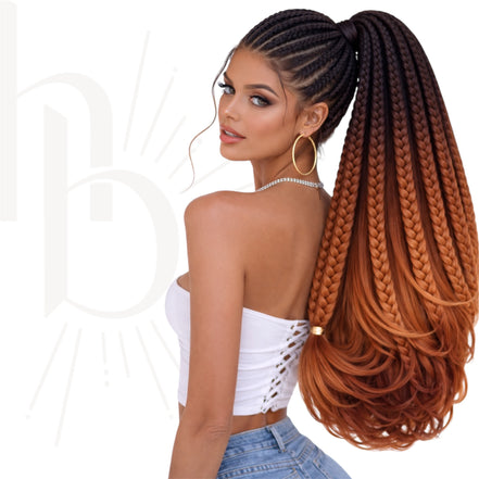 Invlecht braid haar ombre bruin - licht bruin