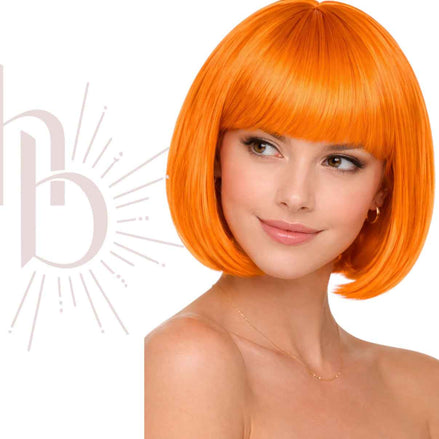 Bobline pruik dames oranje - De haarboetiek