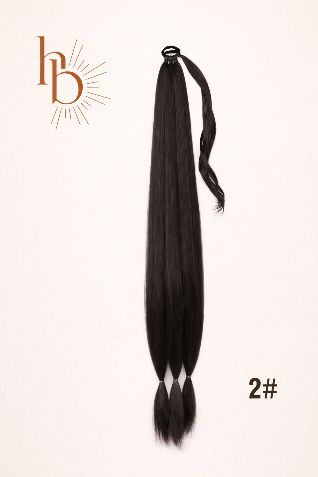 XL premium vlechtstaart donker bruin 80cm braid ponytail op elastiek - De HaarBoetiek
