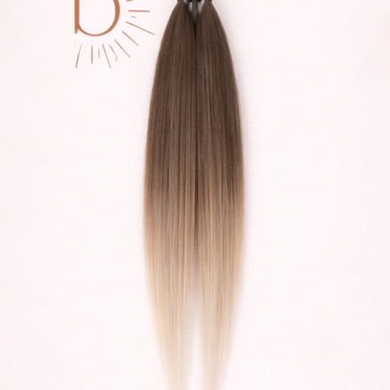 Sleek ponytail bruin licht bruin blond 65cm strakke paardenstaart - De HaarBoetiek