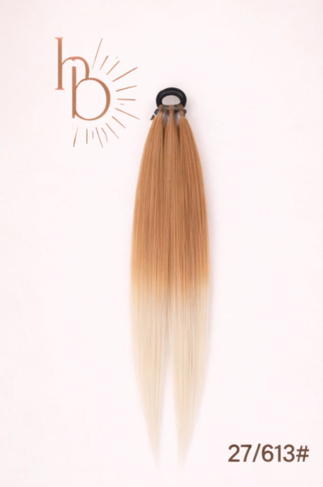 Sleek ponytail bruin wit 65cm strakke paardenstaart - De HaarBoetiek