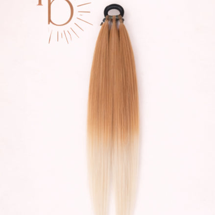 Sleek ponytail bruin wit 65cm strakke paardenstaart - De HaarBoetiek