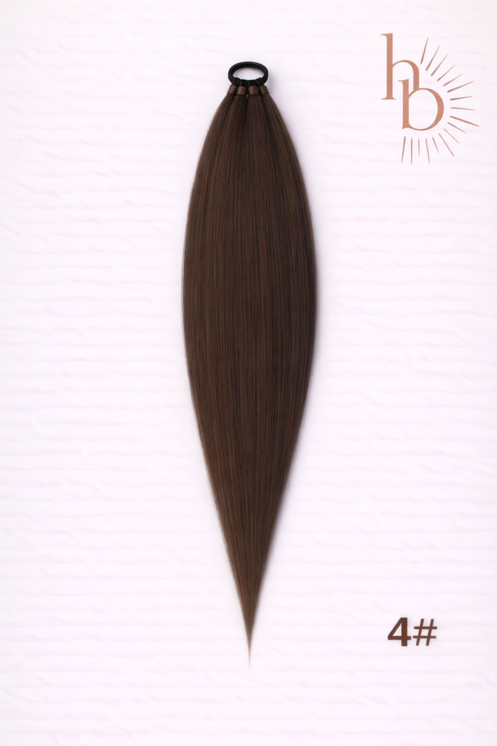 Sleek ponytail donker bruin 65cm strakke paardenstaart - De HaarBoetiek