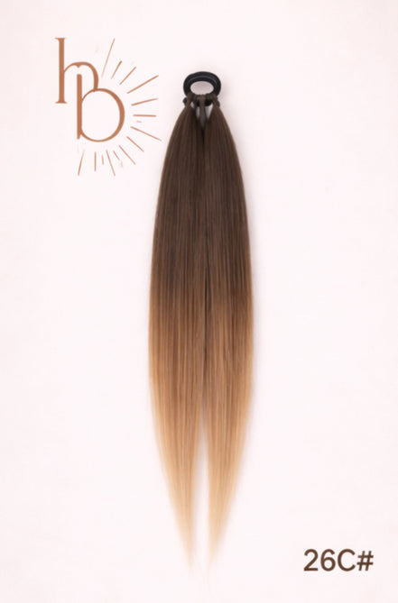 Sleek ponytail bruin - licht bruin | 65 CM | De haarboetiek
