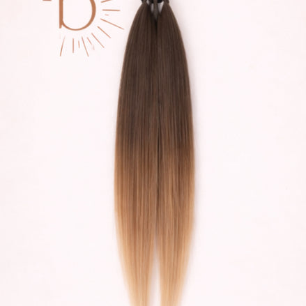 Sleek ponytail bruin licht bruin 65cm strakke paardenstaart - De HaarBoetiek