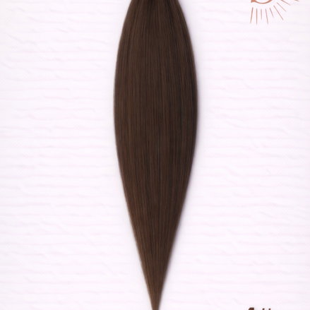Sleek ponytail donker bruin 65cm strakke paardenstaart - De HaarBoetiek
