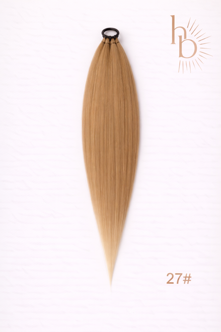 Sleek premium ponytail donker blond | 65 CM | De haarboetiek