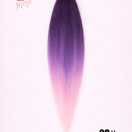 Sleek ponytail paars lila roze 65cm strakke paardenstaart - De HaarBoetiek
