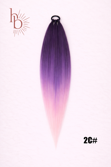 Sleek ponytail paars - lila - roze | De haarboetiek | 65 cm