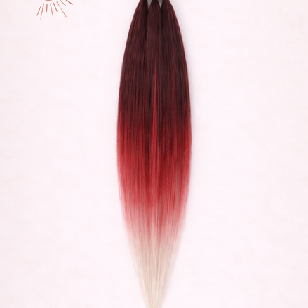 Sleek ponytail paars rood wit 65cm strakke paardenstaart - De HaarBoetiek
