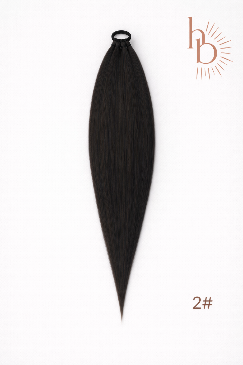 Sleek ponytail zwart 65cm strakke paardenstaart - De HaarBoetiek
