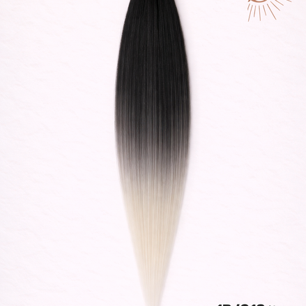 Sleek ponytail zwart wit 65cm strakke paardenstaart - De HaarBoetiek