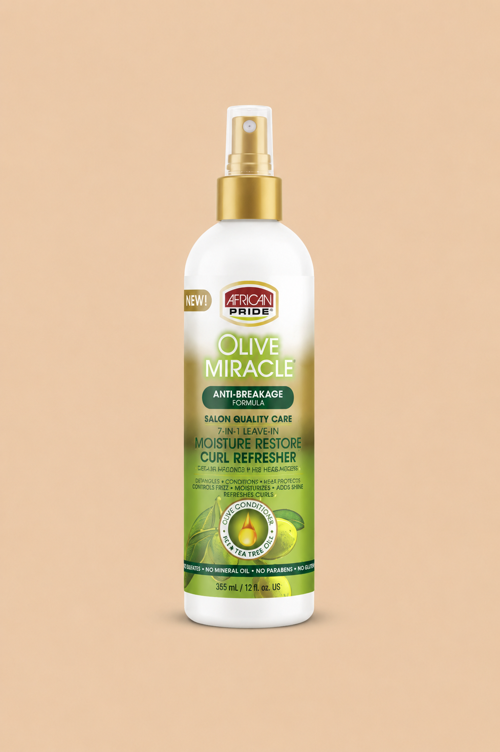 African Pride Olive Miracle 7-in-1 Moisture Restore Curl Refresher 355 ml