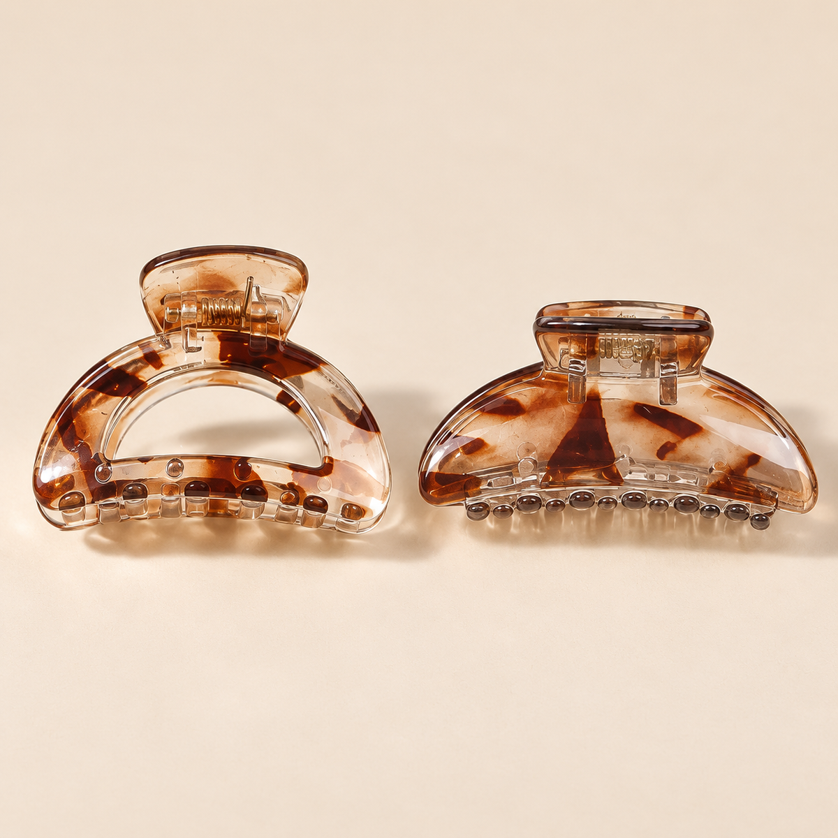 Amber Haarklem Duo Boog & Halfrond – 2 stuks – De HaarBoetiek