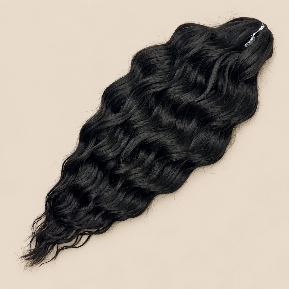 Anna Golvend Invlechthaar 60 cm – Zwart 1B – De HaarBoetiek