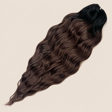 Anna golvend invlechthaar 60 cm 100 g – Donkerbruin (TT1B/DBROWN16) – De HaarBoetiek