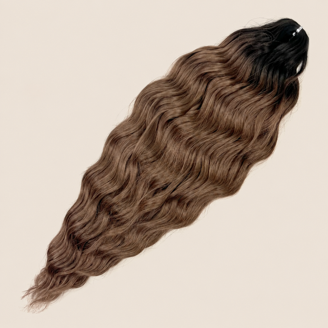 Anna golvend invlechthaar 60 cm 100 g – Donkerbruin mix (TT4/BROWN117) – De HaarBoetiek