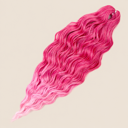 Anna golvend invlechthaar 60 cm 100 g – Fuchsia-lichtroze ombre (T-PPINK15) – De HaarBoetiek