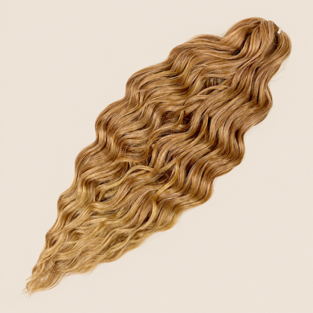 Anna golvend invlechthaar 60 cm 100 g – Goudblond mix (T30/613+1427) – De HaarBoetiek
