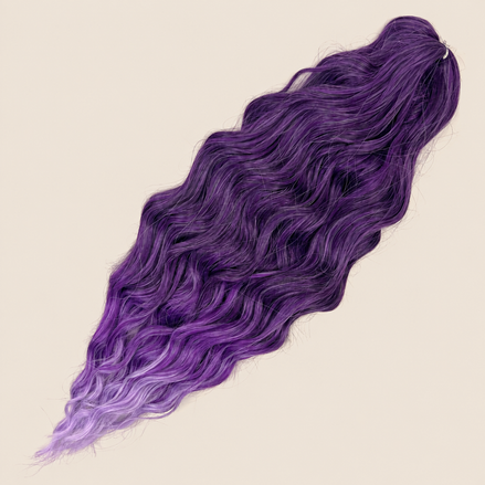 Anna golvend invlechthaar 60 cm 100 g – Dieppaars-lila ombre (T-GPurple9) – De HaarBoetiek