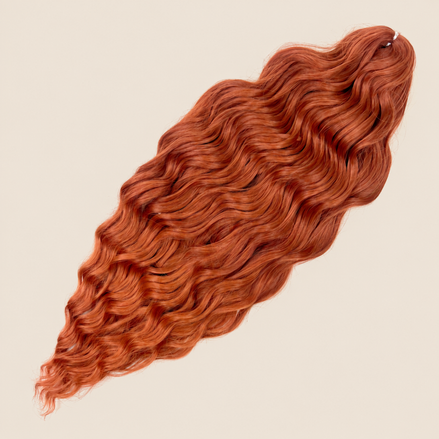 Anna golvend invlechthaar 60 cm 100 g – Koperoranje (T350/130C) – De HaarBoetiek
