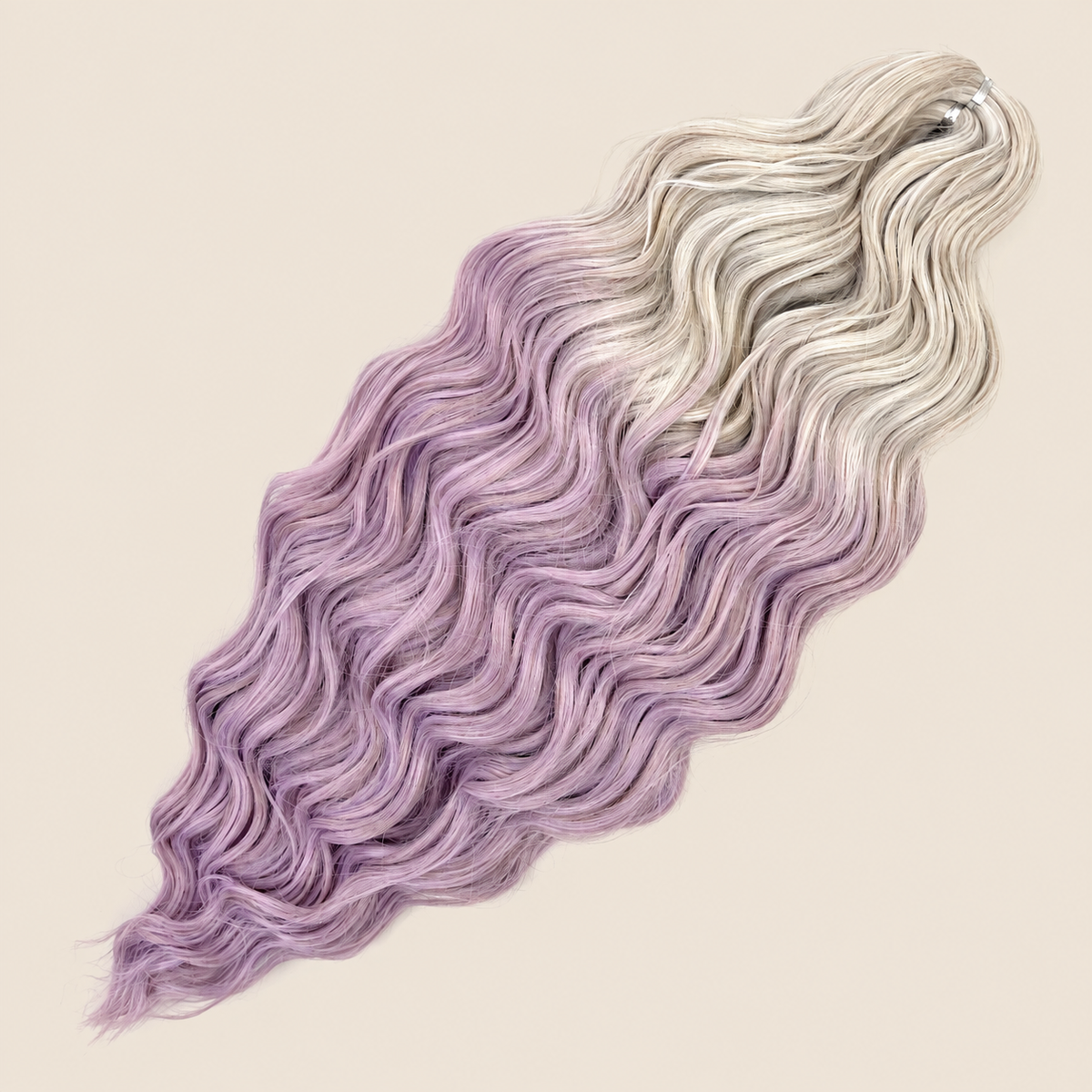 Anna golvend invlechthaar 60 cm 100 g – Wit-lila ombre (TT56C//LPU5) – De HaarBoetiek