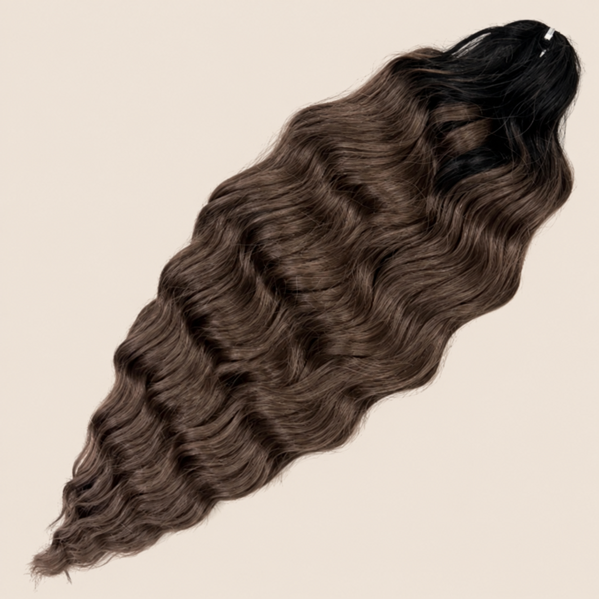 Anna golvend invlechthaar 60 cm 100 g – Donkerbruin (TT1B/12) – De HaarBoetiek