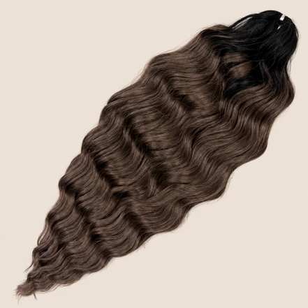 Anna golvend invlechthaar 60 cm 100 g – Donkerbruin (TT1B/12) – De HaarBoetiek