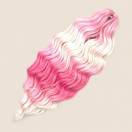 Anna golvend invlechthaar 60 cm 100 g – Roze-wit ombre (HPD170) – De HaarBoetiek