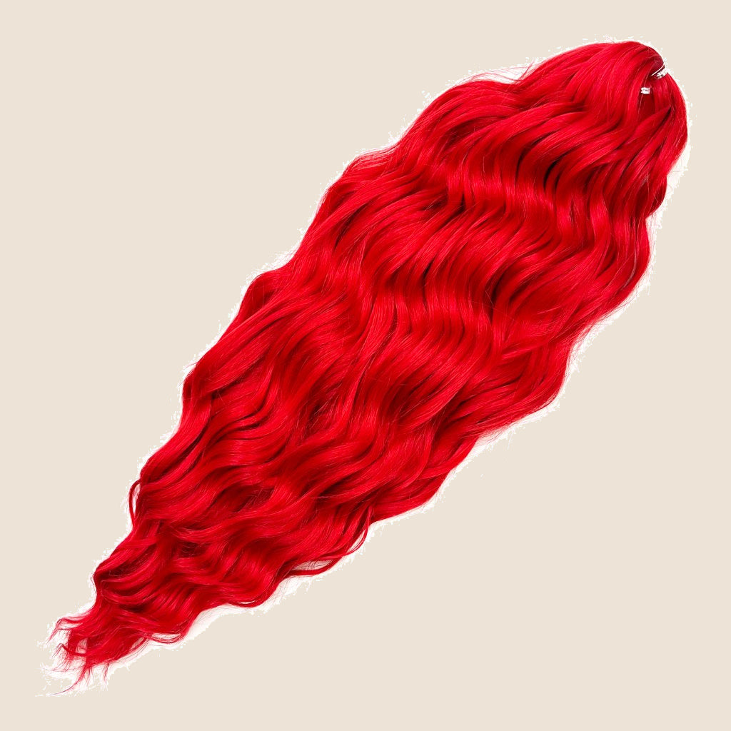 Anna golvend invlechthaar 60 cm – Felrood (Red) – De HaarBoetiek