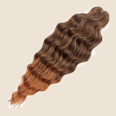 Anna golvend invlechthaar 60 cm – Bruin-koper ombre (T433/27+350(1)) – De HaarBoetiek