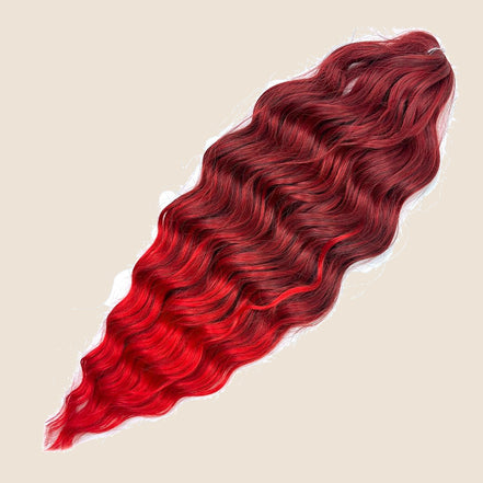 Anna golvend invlechthaar 60 cm 300 g – Bruin-rood ombre (T8/Red) – De HaarBoetiek