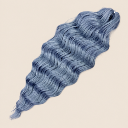 Anna golvend invlechthaar 60 cm 100 g – Blauwgrijs (Gblue11) – De HaarBoetiek