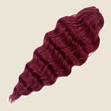 Anna golvend invlechthaar 60 cm 100 g – Bordeauxrood (BUG) – De HaarBoetiek