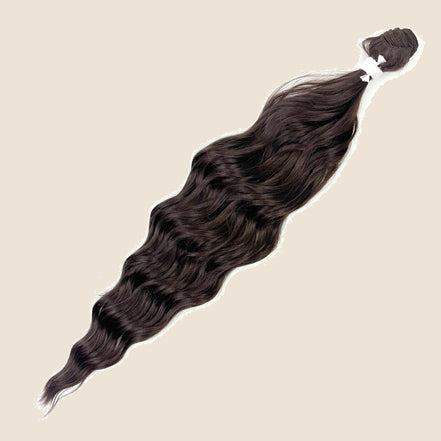 Anna synthetische haarweft 60 cm 100 g – Donkerbruin (4) – De HaarBoetiek