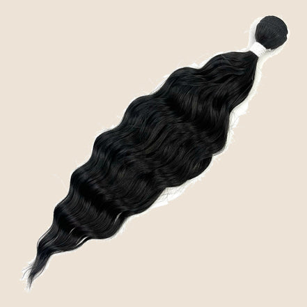 Anna synthetische haarweft 60 cm 100 g – Zwart (1B) – De HaarBoetiek