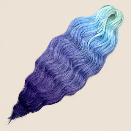 Anna golvend invlechthaar 60 cm 100 g – Mint-blauw-paars ombre (HPD049) – De HaarBoetiek