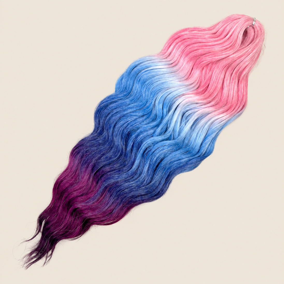 Anna golvend invlechthaar 60 cm 100 g – Roze-blauw-paars ombre (HPD039) – De HaarBoetiek