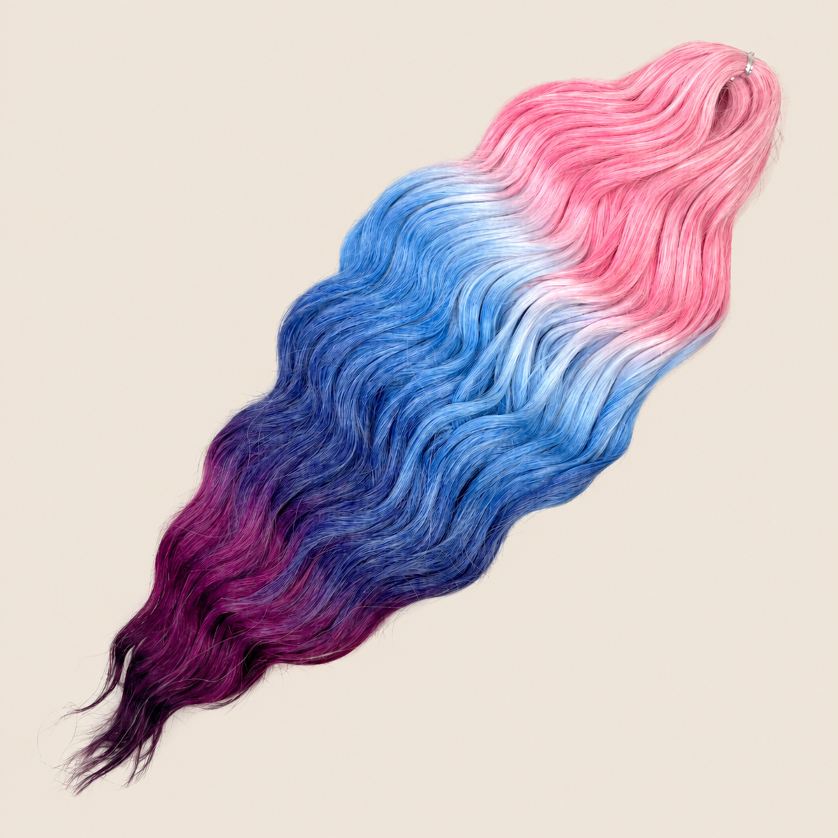 Anna golvend invlechthaar 60 cm 100 g – Roze-blauw-paars ombre (HPD039) – De HaarBoetiek