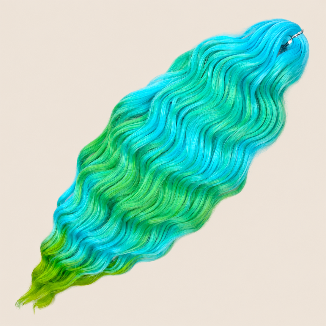 Anna golvend invlechthaar 60 cm 100 g – Turquoise-groen ombre (HP057B) – De HaarBoetiek