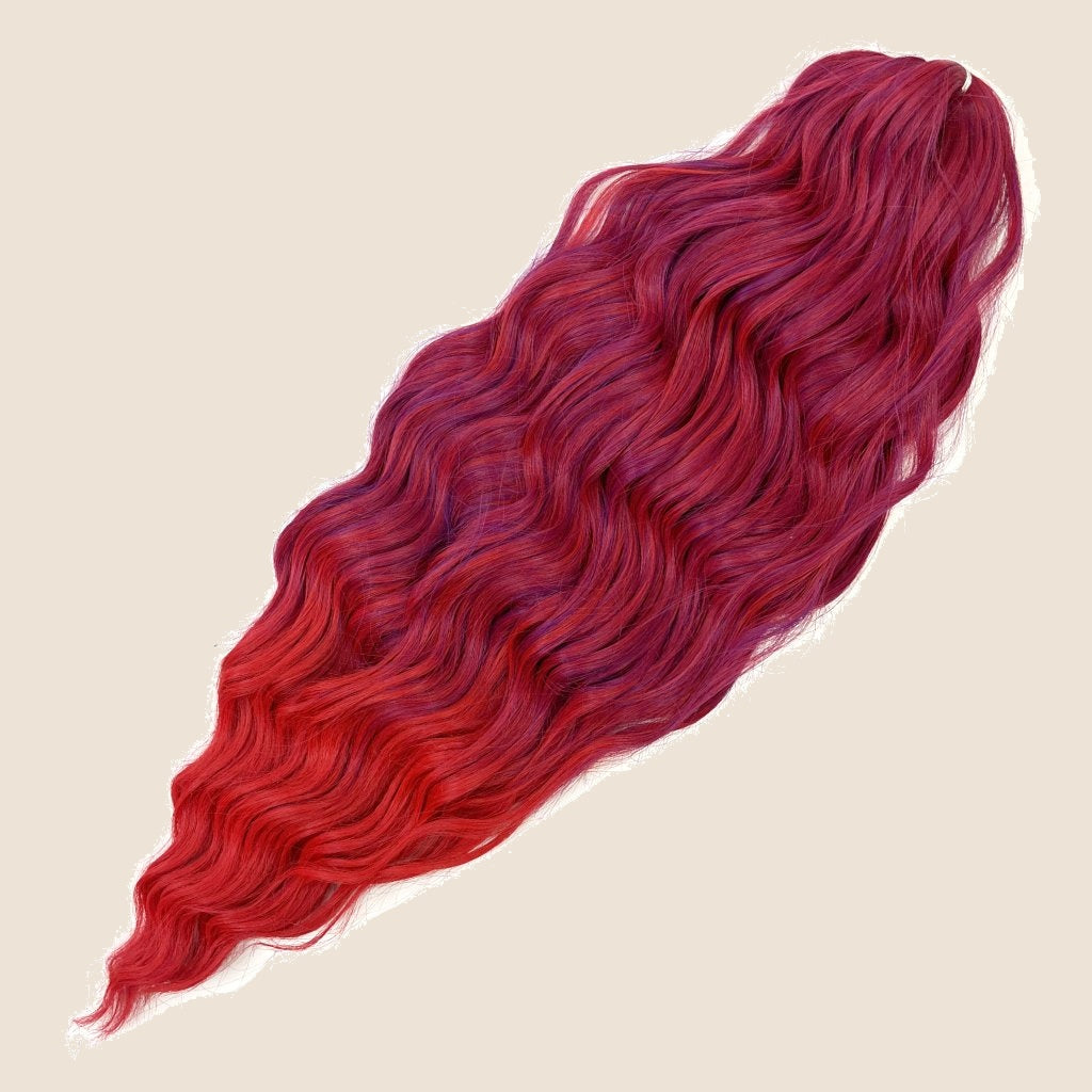 Anna golvend invlechthaar 60 cm 100 g – Bordeaux-rood ombre (T-F11/RED) – De HaarBoetiek